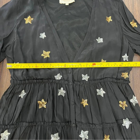 Rococo Sand Revolve Astral mini dress, black sequined stars size medium - Picture 11 of 13